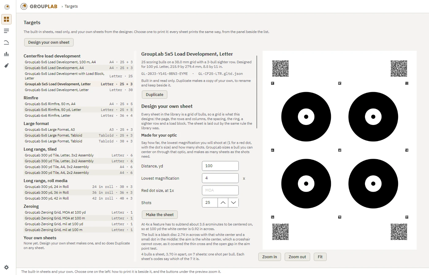 Made for your optic through 4x at 100 yards: a bigger bull, four to a sheet, and a set of sheets