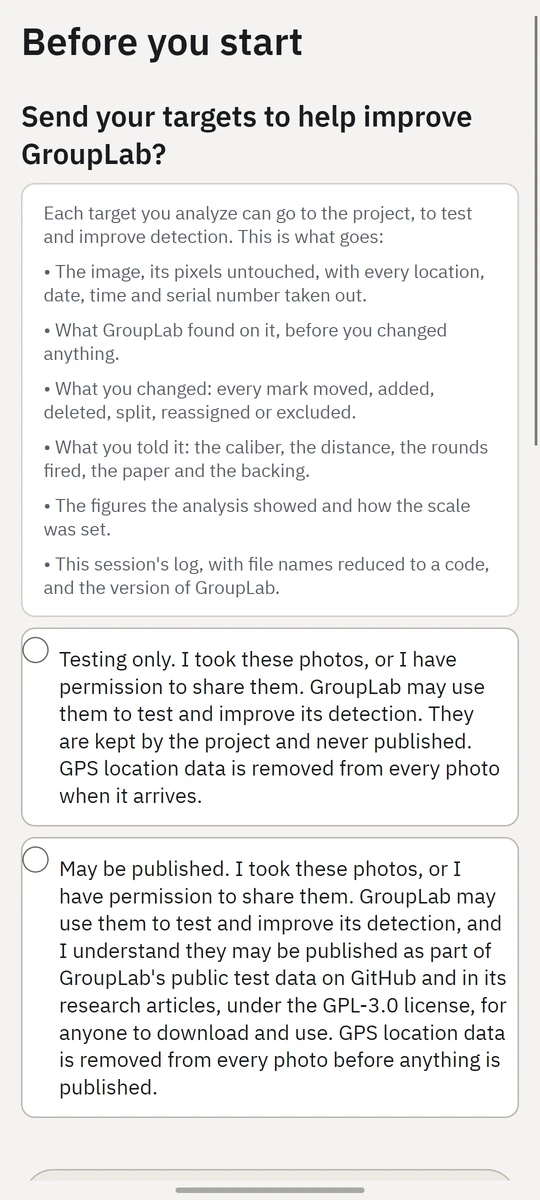 The first run in GroupLab on a phone