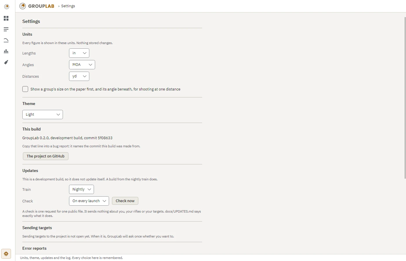 Send a target to the project in GroupLab